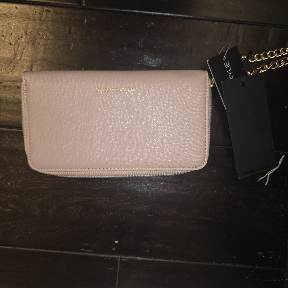 Kendall & Kylie Blush Pink Wallet with Gold Chain